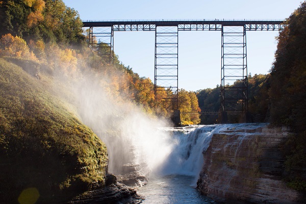 Upper Falls at Letchworth State Park in Fall